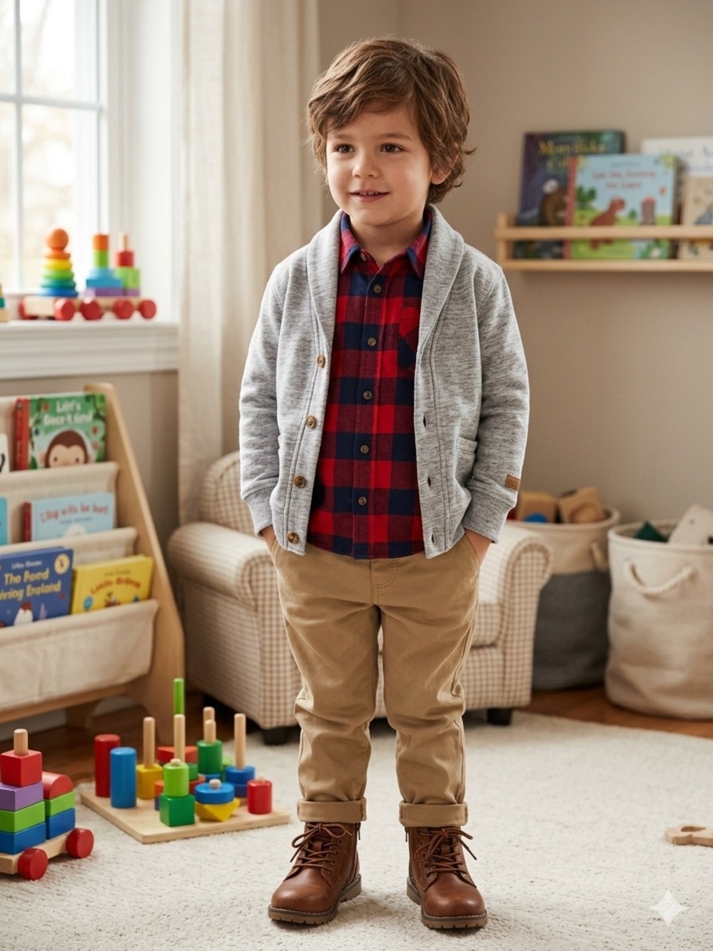 H&M Kids’ Shawl-Collar Cardigan – Light Grey (EUC) 2-3YRS